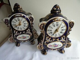 Zlacené značené kobalt hodiny Baroko.