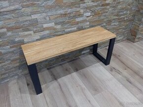 Lavice masiv dub antracit/přírodní olej