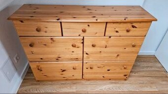 Komoda dřevěná - masivní borovice, šířka 120 cm