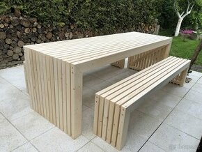 Skandinávský designový set stolu a laviček - 1