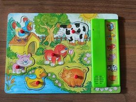 Dřevěné puzzle/ vkládačka se zvuky