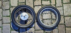 Přední ráfek s pneu + brzdový štít Jawa 16" - 1