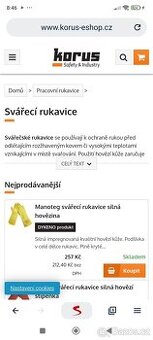 Rukavice svářečské