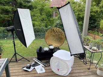 HELIOS 300C Kit - světla, softboxy, deštníky, stativy, atd.