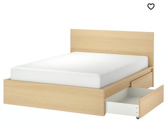 IKEA MALM Postel 160x200 + 4 šuplíky + rošt