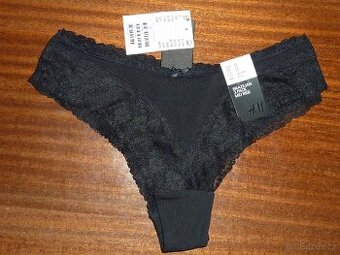 Nové-H&M-3x Krajkové kalhotky-brazilky,vel.XS