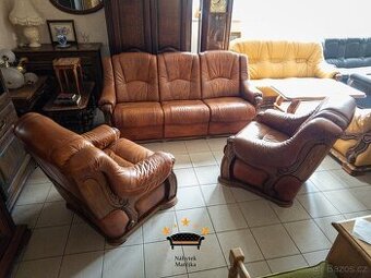 Sedací kožená souprava 3+1+1 --