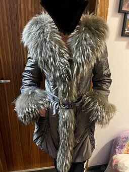Dámská bunda,kabát s kožešinou Kara