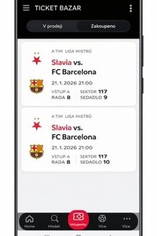 Slavia barcelona vstupenky