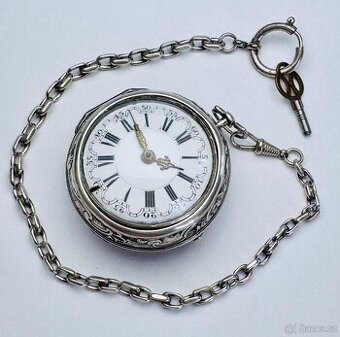 VZÁCNÉ PÁNSKÉ STŘÍBRNÉ BAROKNÍ ŠPINDLOVKY TRABET - LONDON