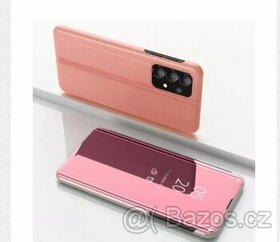Zrcadlové pouzdro na Samsung a52 růžové