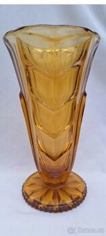 Váza art-deco ambrové sklo