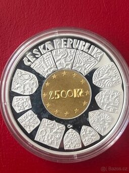 Zlato / zlatá +stříbrná ,bimetalová mince 2500
