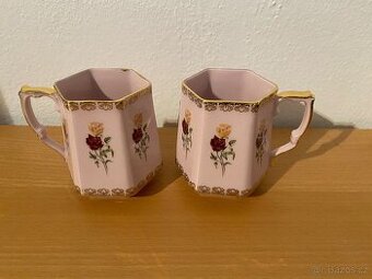 Růžový porcelán - 2 hrnky