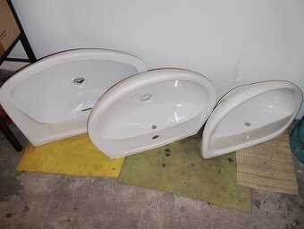 Umyvadla keramická bílá koupelnová (3 ks)