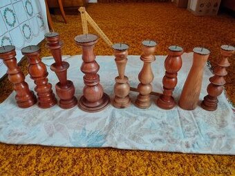 Dřevěné svícny-9ks