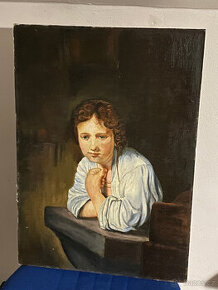 Rembrandt - dívka v okně - kopie - 1880