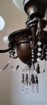 Starožitný secesní lustr,  secese,osvětlení.