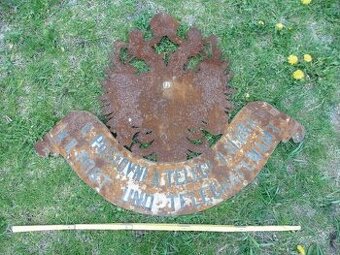 C.K.poštovní a telegrafický úřad-plechová cedule