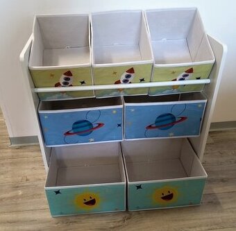 Skříňka na hračky do dětského pokoje se 7 boxy