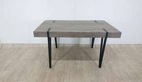 Jídelní stůl 150 x 90 cm, tmavé dřevo s černou ADENA