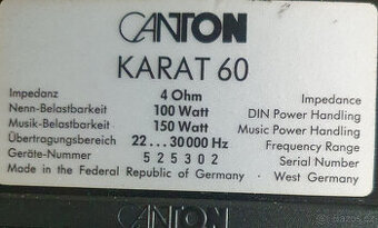 Repro Canton 3669 z Karat 60 - středotónové repro 3,2Ω