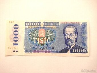 Bankovka 1000 Kčs - 1985 - serie C53 - UNC
