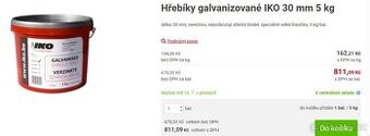Hřebíky galvanizované IKO 30 mm 5 kg