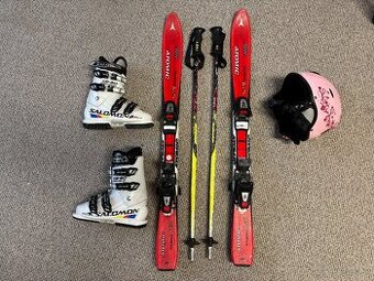 Dětské lyže Atomic 100cm, hůlky 90, boty vel.35/36, helma