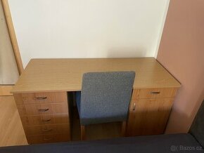 Psací stůl, počítačový stůl, dílenský stůl, olše