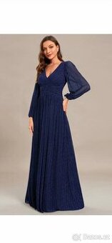 Společenské dlouhé modré šaty Ever Pretty velikost 44