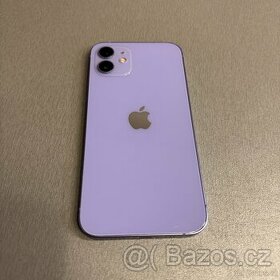 iPhone 12 128GB fialový, pěkný stav, 12 měsíců záruka
