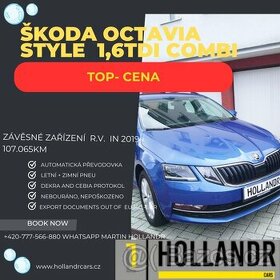 Škoda Octavia, odpočet DPH diesel STYLE,  automat, závěs