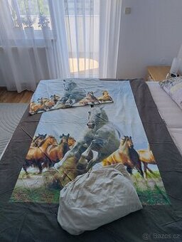 Povlečení Matějovský + napínací prostěradlo - motiv koní