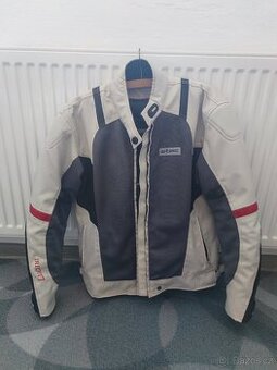 Dámská moto bunda W-TEC Lucina – šedá/krémově bílá