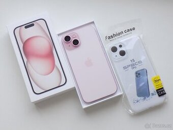 APPLE iPhone 15 128GB Pink - ZÁRUKA 12 MĚSÍCŮ - 100% BATERIE