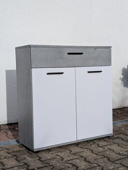 Skřínka - Komoda BERNO 2 - beton/bílá