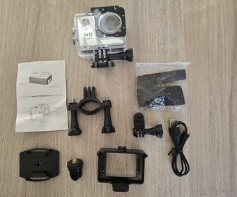 Outdoorová sportovní kamera- bohaté příslušenství bílá/černá