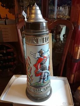 Velký korbel s cínovým víkem - Florián 3L