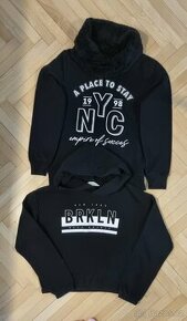 1x černá mikina bez kapes, vel 146/152