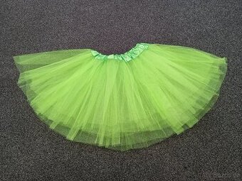 Tylová tutu sukně, délka 30 cm, cca 3-6 let, zelená