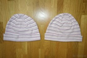 2x bavlněná jarní čepice vel.104/116 pro dvojčata