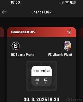 Sparta Plzeň lístky