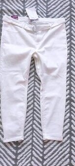 BÍLÉ ELASTICKÉ SKINNY RIFLE - JANINA - vel. 48