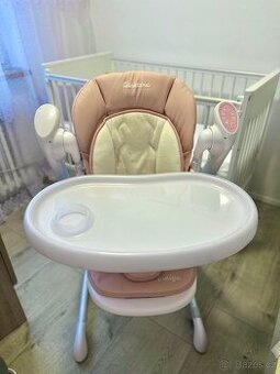 Jídelní židlička 2v1 Caretero Indigo powder pink