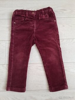 Dívčí manšestrové kalhoty, velikost 92