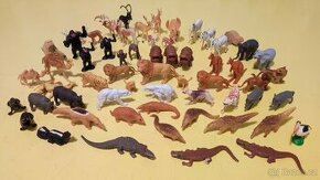 Staré plastové figurky zvířátek z 80 let - 60 kusů - 1