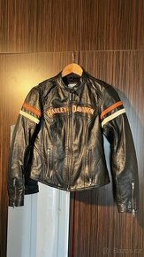 Dámská motorkářská kožená bunda Harley-Davidson s mikinou