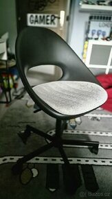 Otočná židle a sedák, černá/šedá ELDBERGET/MALSKÄR