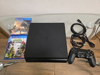 PlayStation 4 Slim 500Gb + 1x ovladač + HDMI kabel +2 Hry